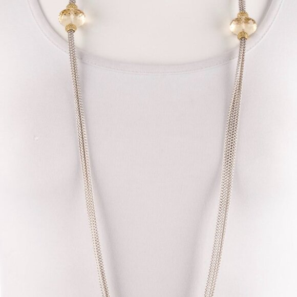 DAVID YURMAN CITRINE & SAPPHIRE STERLING SILVER & 18K MULTI-CHAIN NECKLACE - Picture 11 of 11